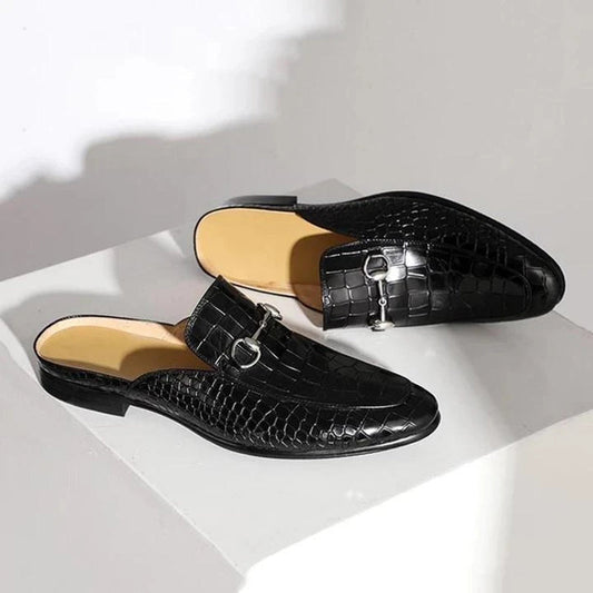 Fashion Crocodile Leather Men Slippers